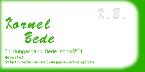 kornel bede business card